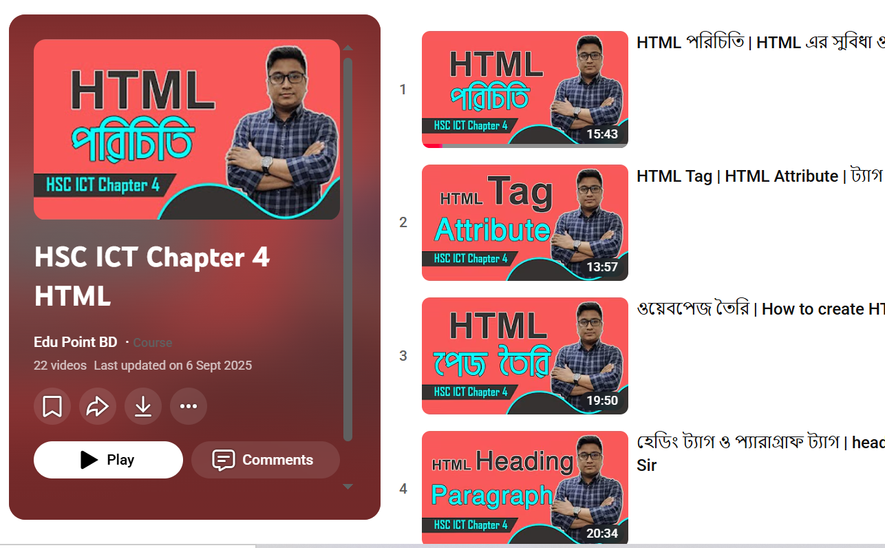 HSC ICT Chapter 4 HTML